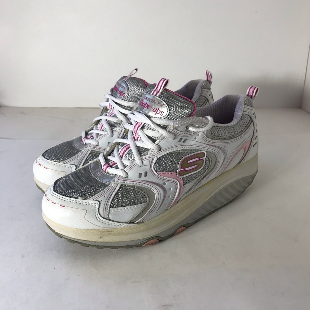 Skechers Shape-Ups Toning Shoes 12350 White Pink